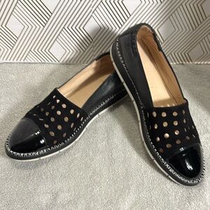 Hispanitas shoes 39 1/2 Hispanitas Maiko black leather loafer shoes slip on flat